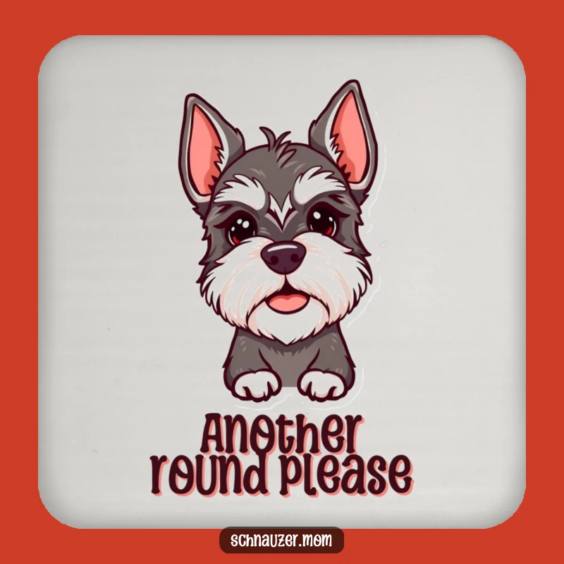 Funny Schnauzer Lady Coaster - Quizzical Tilt, Protect Surfaces Gift