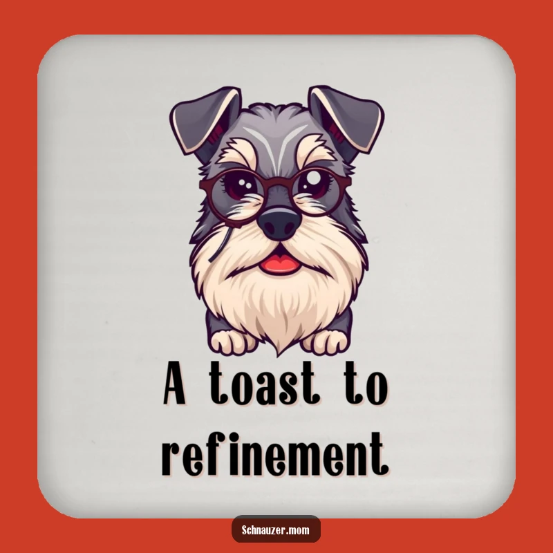 Funny Schnauzer Monocle Coaster Set - Sophisticated Dog Table Protection Gift