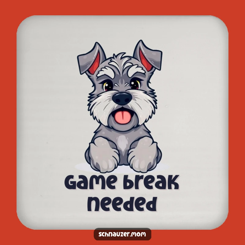 Funny Kawaii Schnauzer Playtime Coaster - Invite Fun to Your Table