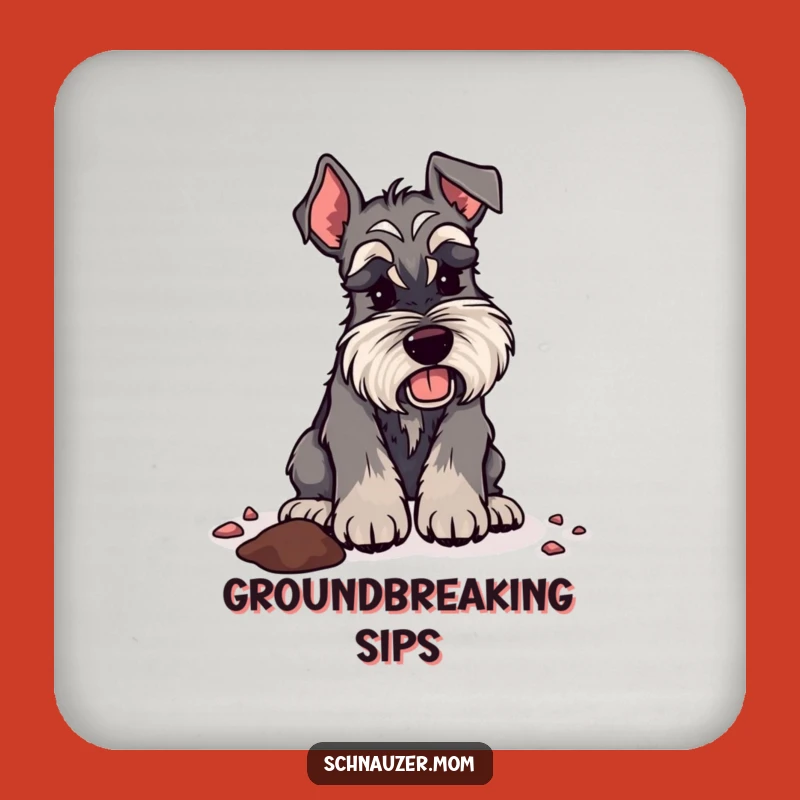 Funny Schnauzer Lady Digging Coaster Set: Protect Surfaces with Humor Gift