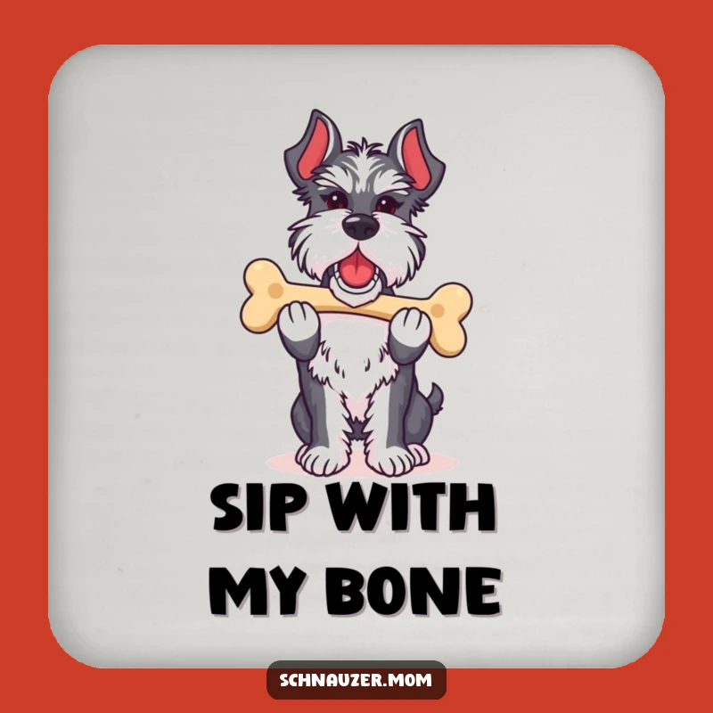 Funny Schnauzer Lady Bone Coaster Set: Protect Surfaces with Pride Gift