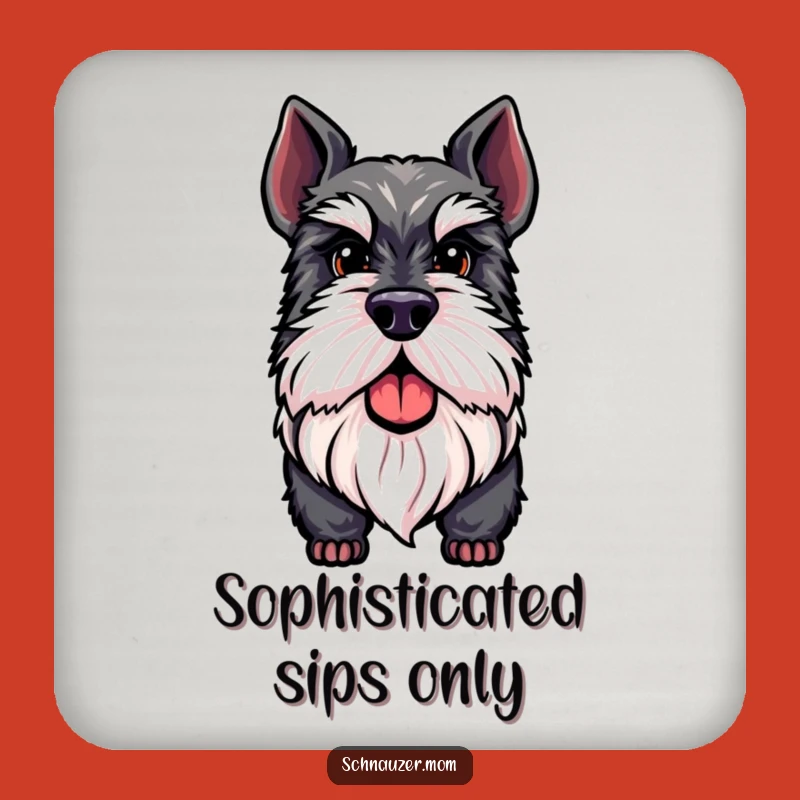 Funny Distinguished Schnauzer Beard Coaster Set - Protect Surfaces Proudly Gift.