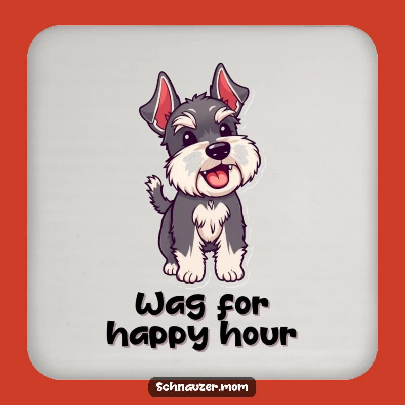 Funny Schnauzer Wagging Tail Coaster - Protect Surfaces with Joy