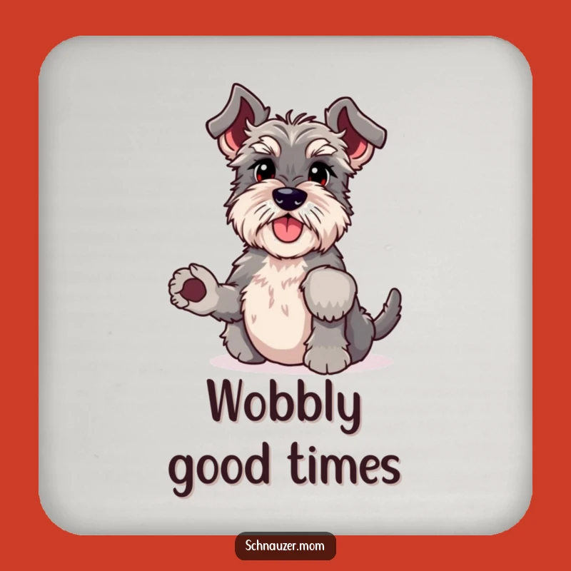 Funny Schnauzer Headstand Coaster Set: Protect Surfaces with Canine Comedy - Great Gift