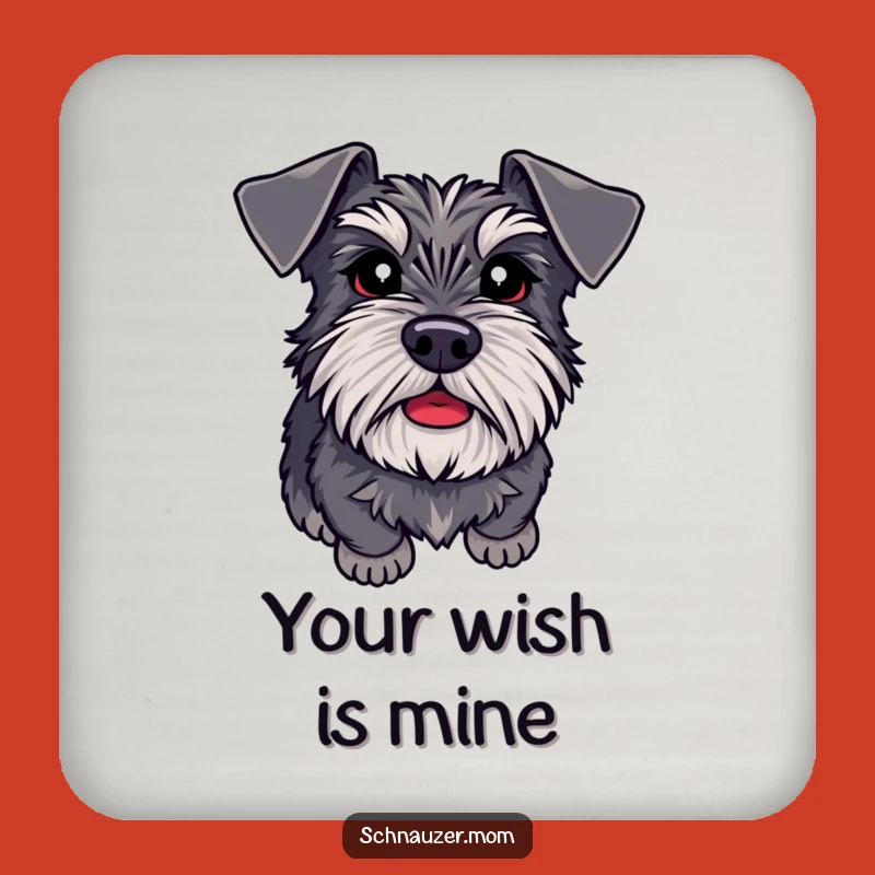 Funny Schnauzer Adoring Eyes Coaster Set: Protect Surfaces with Pure Devotion