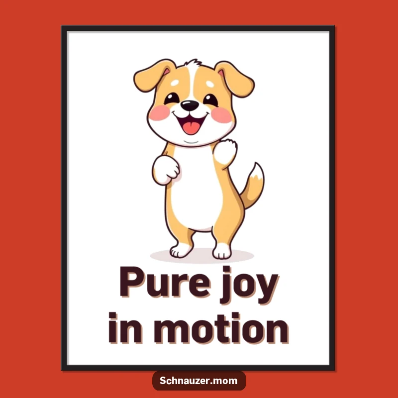 Funny Dancing Dog Wiggle Poster - Joyful Wall Art Gift for Celebration