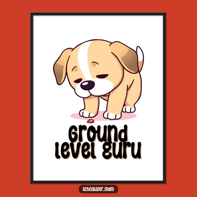 Funny Focused Dog Poster: Intense Sniffing Art for a Humorous Space!