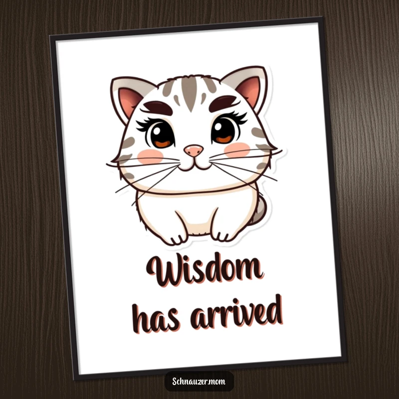 Funny Poster print of a distinguished character with exaggerated bushy eyebrows and whiskers, bringing sophisticated humor to any wall space.