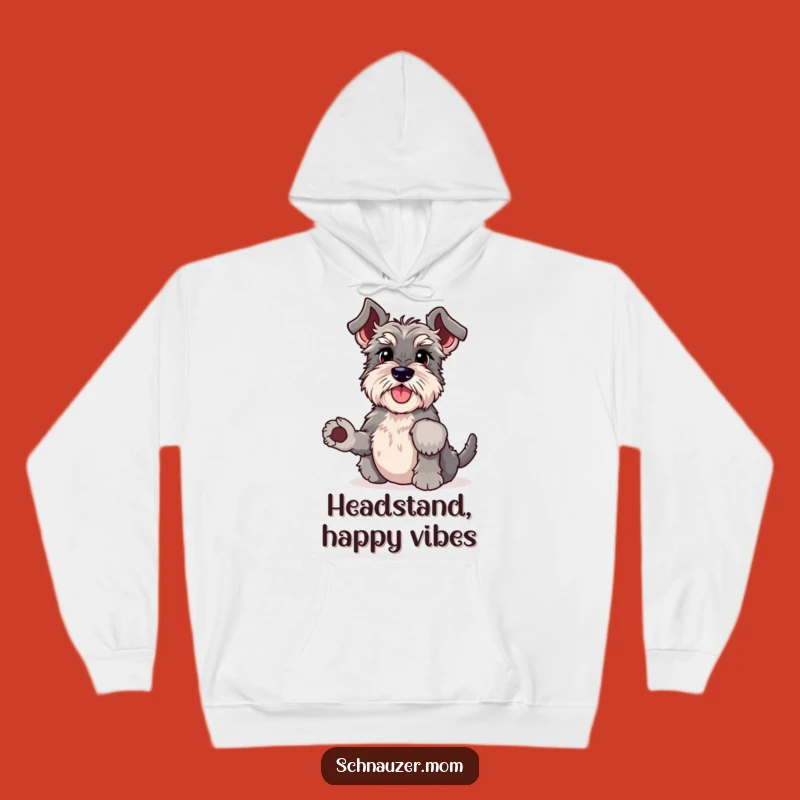Cozy Funny Schnauzer Headstand Hoodie: Warm and Witty Dog Lover's Essential Gift