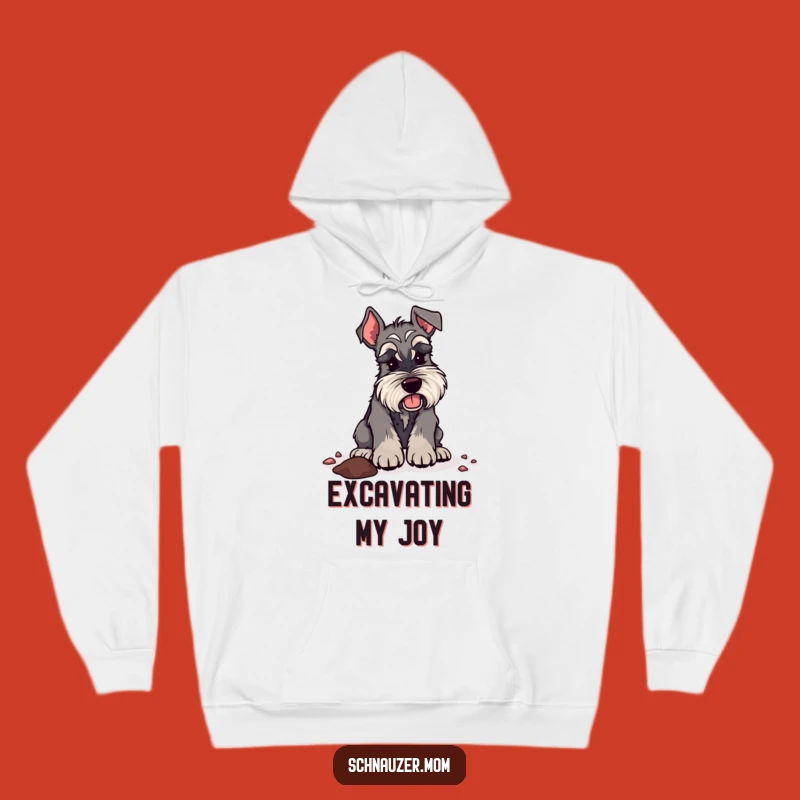 Cozy Funny Schnauzer Lady Digging Hoodie: Warm Adventure Gift