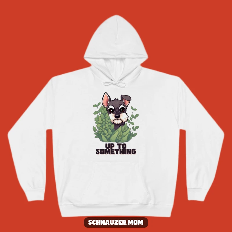 Cozy Funny Schnauzer Peeking Hoodie: Mischievous Dog's Hidden Charm - Warm Gift