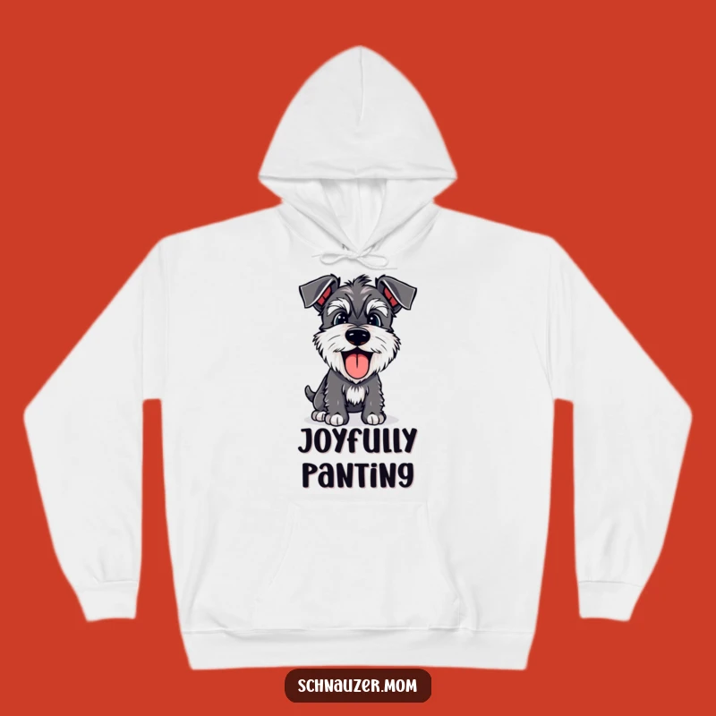 Cozy Funny Schnauzer Panting Hoodie: Happy Dog's Joyful Breath - Warm Gift
