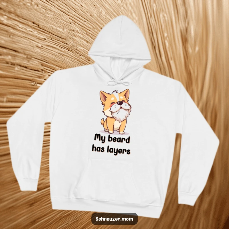 Funny Shaking Dog Hoodie: A dog vigorously shakes its head, with its beard caught in mid-air, creating a funny and dynamic visual.