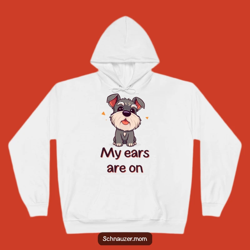 Cozy Funny Kawaii Schnauzer Hoodie: Head Tilt Listening Dog, Warm Gift