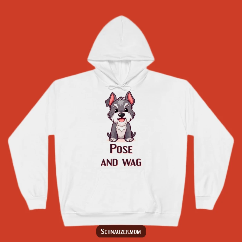 Cozy Funny Kawaii Schnauzer Comical Pose Hoodie - Warm & Playful Gift