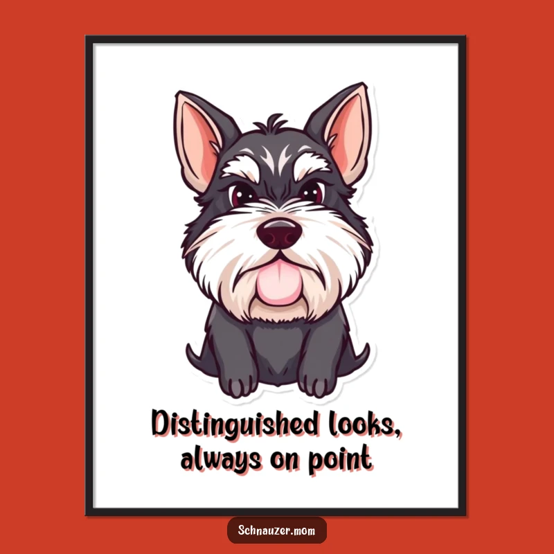 Free Printable Schnauzer Wall Art: Funny Mustached Dog Downloadable Art Print