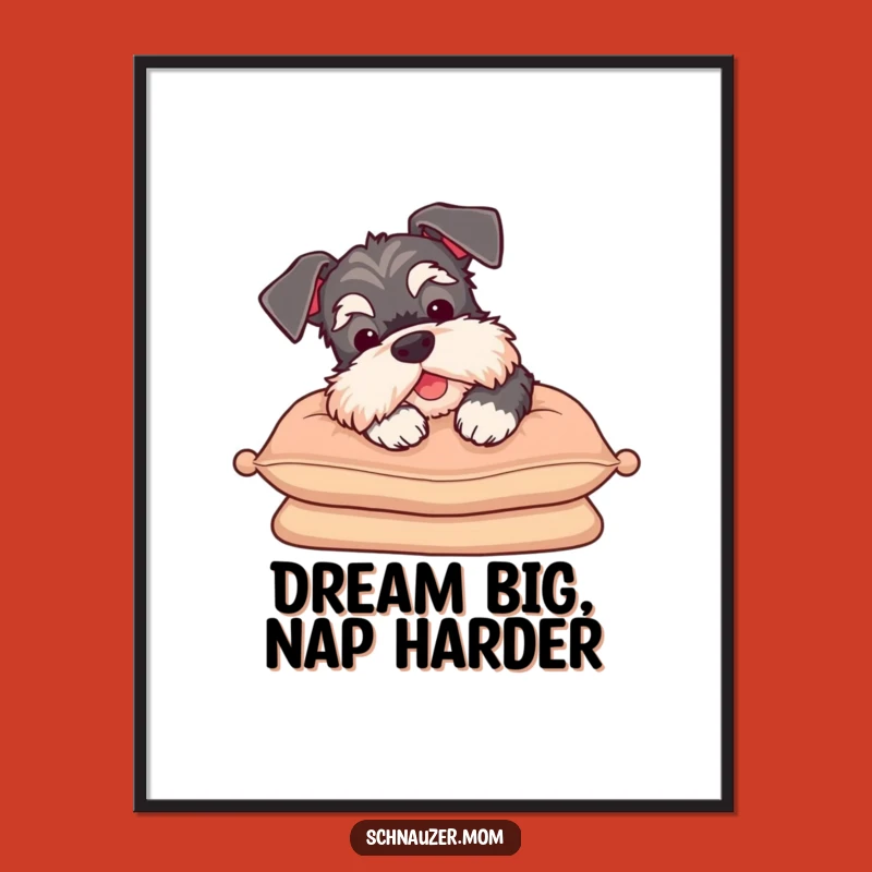 Free Printable Cozy Schnauzer Wall Art - Contented Sigh Downloadable Decor