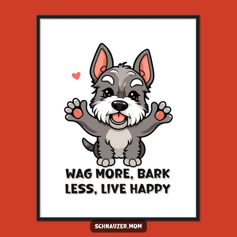 Free Printable Kawaii Schnauzer Art: Funny Dog Art Download for Happy Vibes!