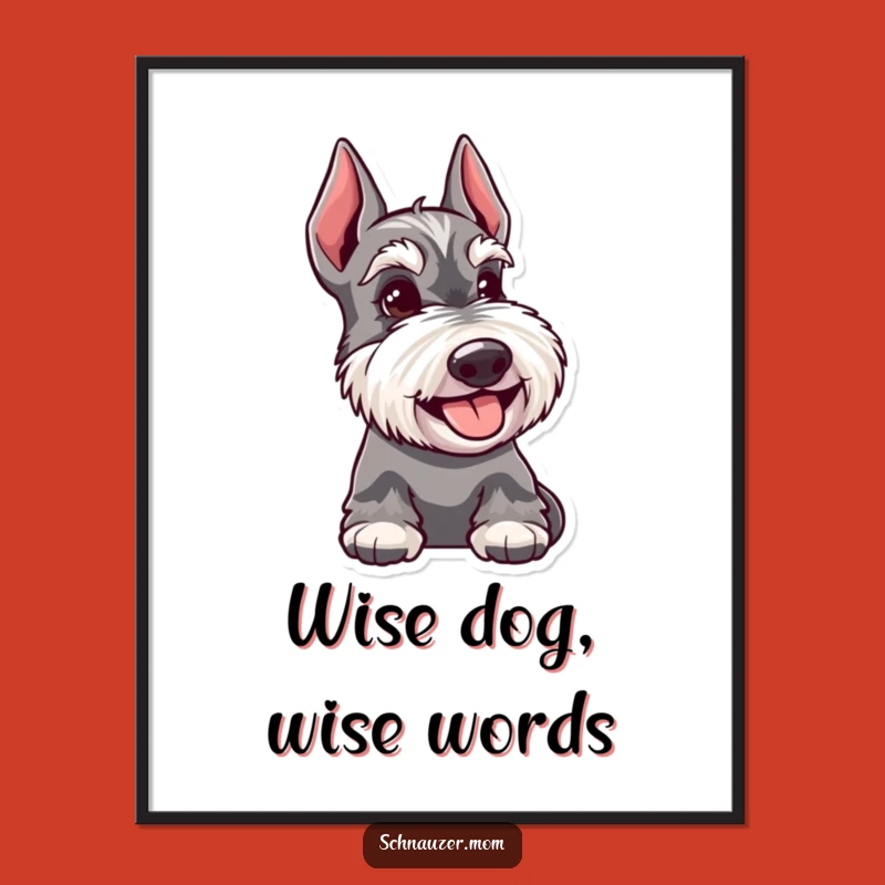 Free Printable Schnauzer Wall Art: Knowing Glance Dog Downloadable Decor
