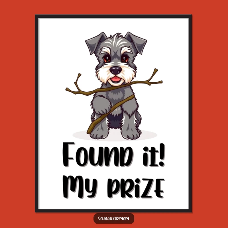Funny Free Printable Wall Art: Kawaii Schnauzer Twig Proud Decor