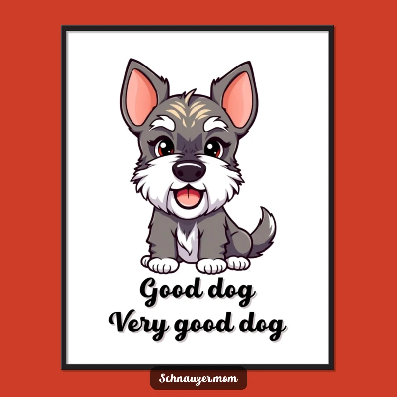 Funny Schnauzer Wall Art Free Printable: Smirking Dog Downloadable Decor