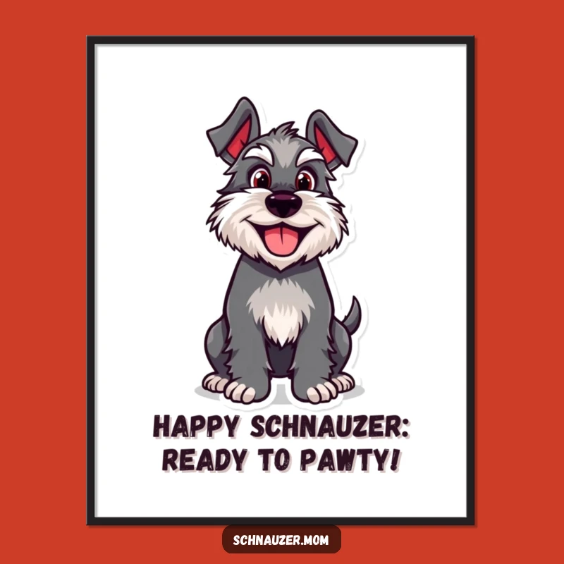 Free Printable Schnauzer Wall Art: Happy Wagging Tail Funny Dog Downloadable Decor
