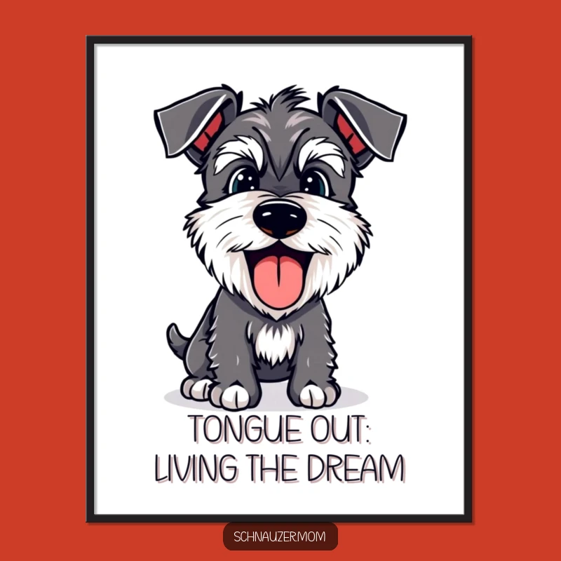 Free Printable Wall Art: Joyful Schnauzer Dog, Cheerful Downloadable Art for Pet-Loving Homes