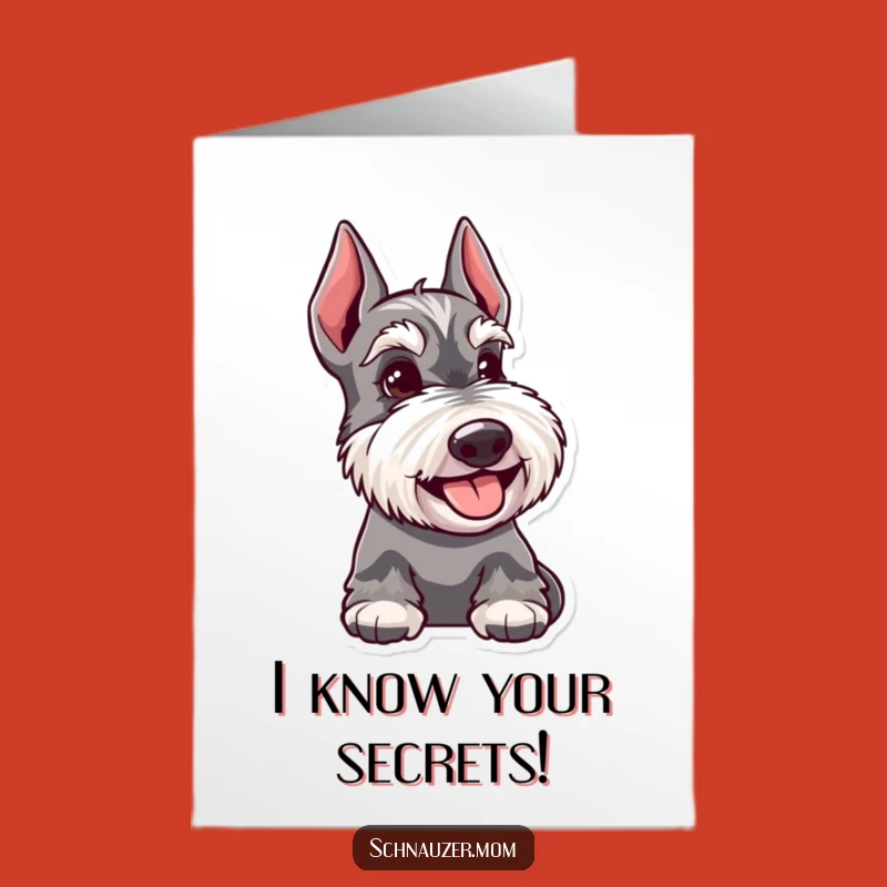 Free Printable Schnauzer Birthday Card: Knowing Glance Dog Downloadable Gift