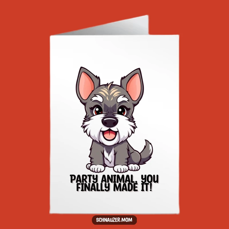 Funny Schnauzer Birthday Card Free Printable: Playful Dog Smirk Downloadable Gift
