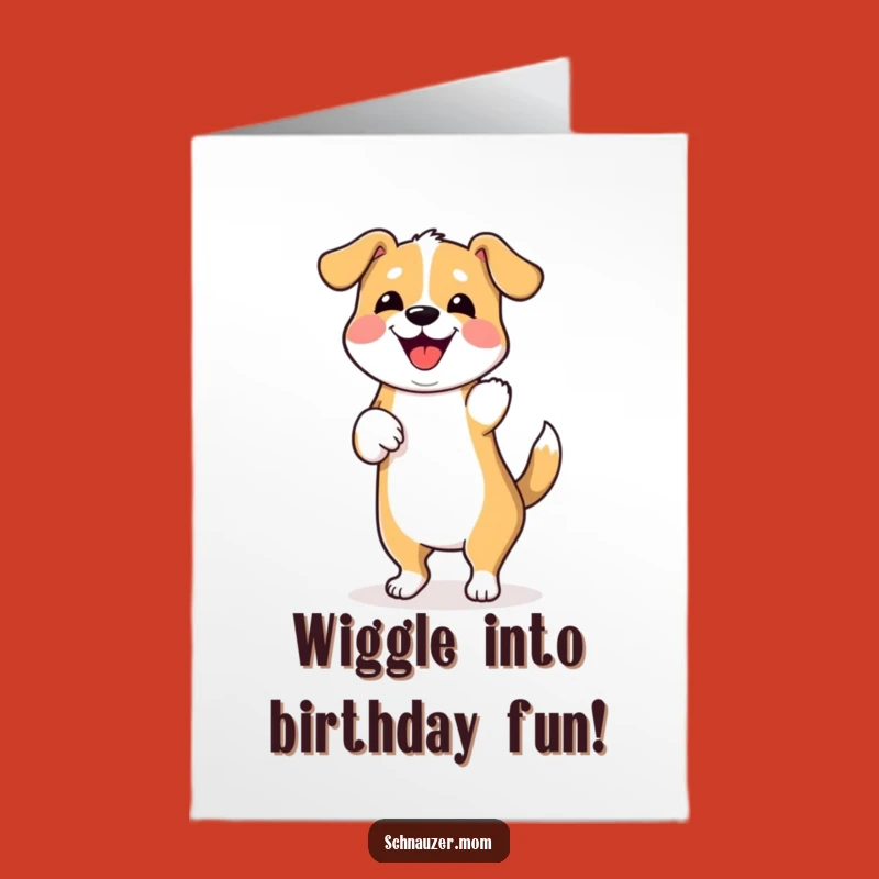 Free Printable Birthday Card: Happy Dancing Dog, Humorous Downloadable Greeting for Fun Celebrations