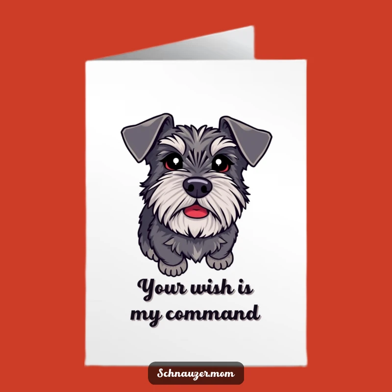 Free Printable Adoring Schnauzer Birthday Card - Eager to Please Dog Downloadable