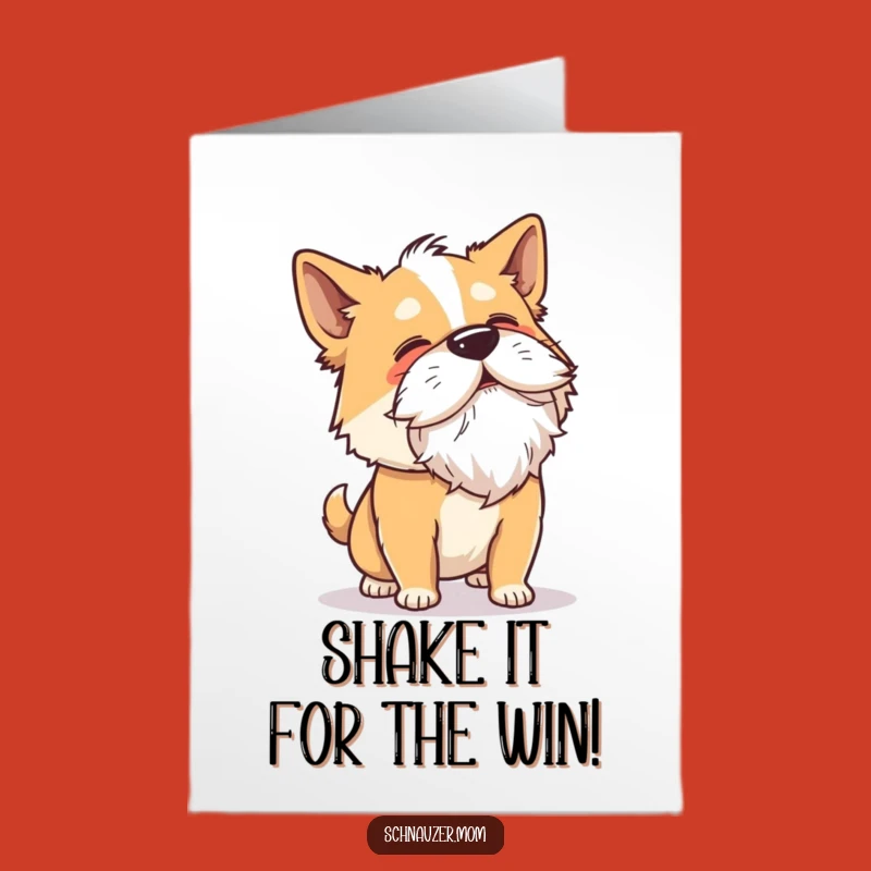 Free Printable Congrats Card: Beard-Flying Dog Celebrates Your Triumphant Moment