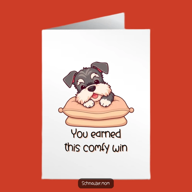 Free Printable Relaxed Schnauzer Congratulations Card - Contented Sigh Downloadable
