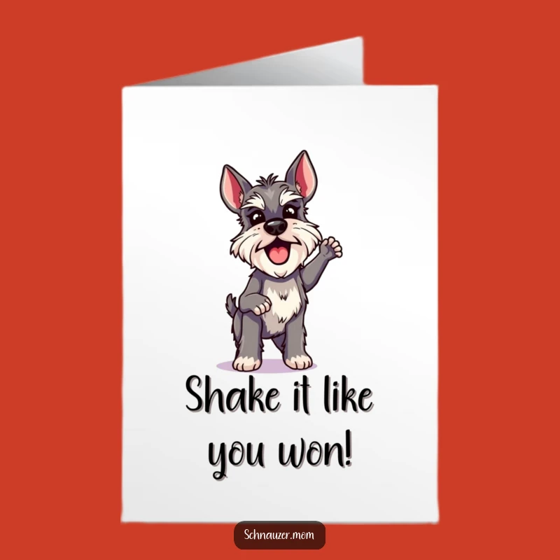 Free Printable Congrats Card: Shaking Schnauzer Lady for a Vivacious Download
