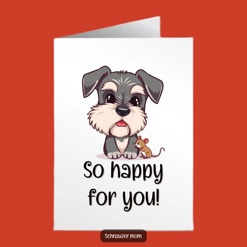 Free Printable Schnauzer Congrats Card: Curious Dog, Tiny Victory - Downloadable Art