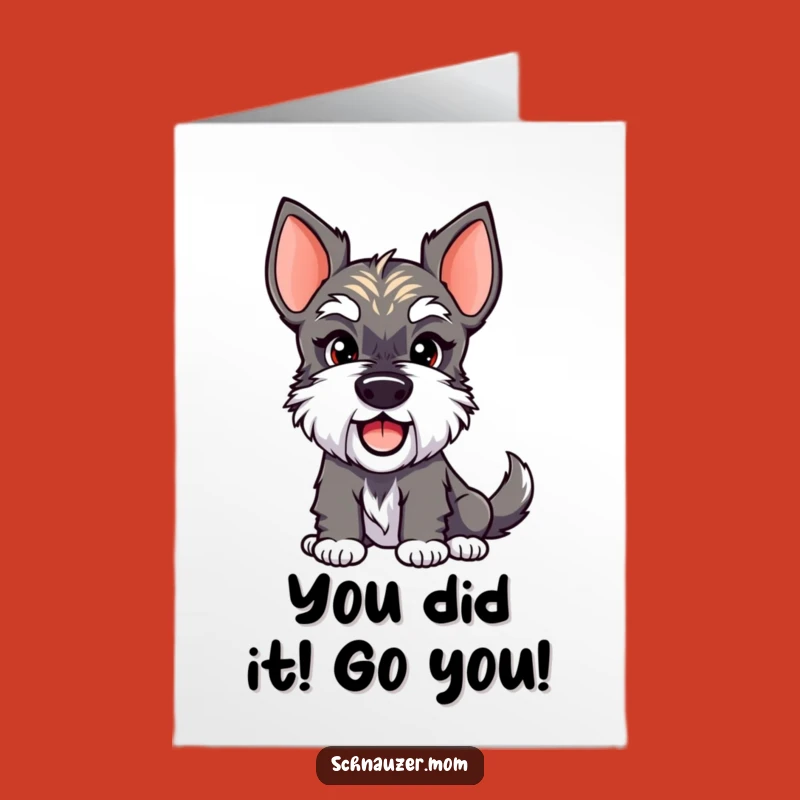 Schnauzer Congratulations Card Free Printable: Smirking Pup Downloadable Celebration Gift