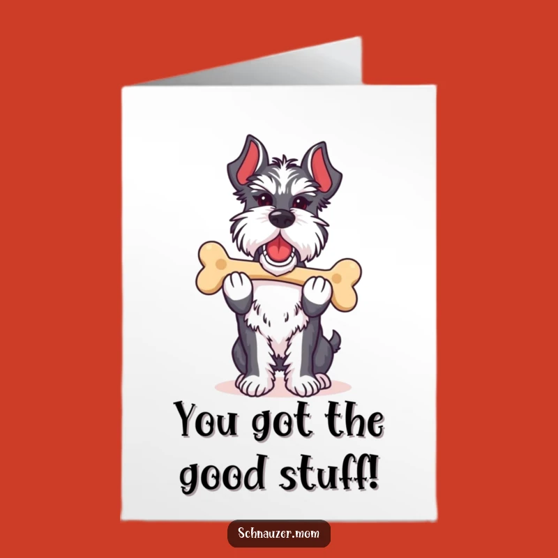 Free Printable Schnauzer Bone Congrats Card: Funny Proud Dog Downloadable Gift