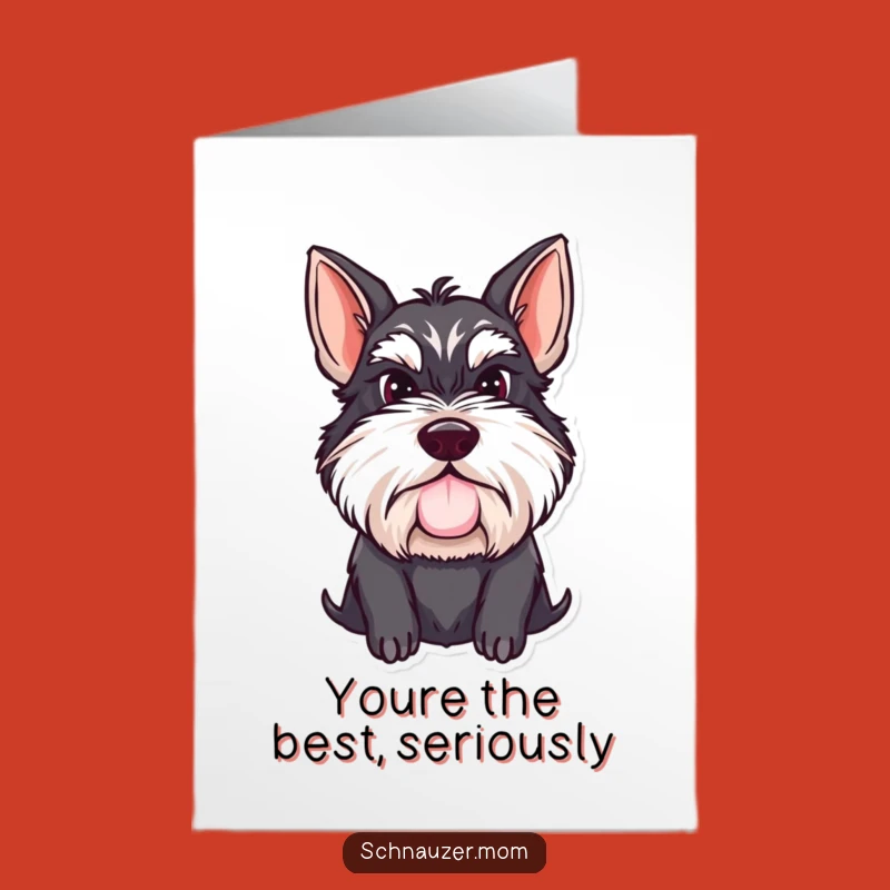 Free Printable Schnauzer Thank You Card: Funny Mustached Dog Downloadable Gift