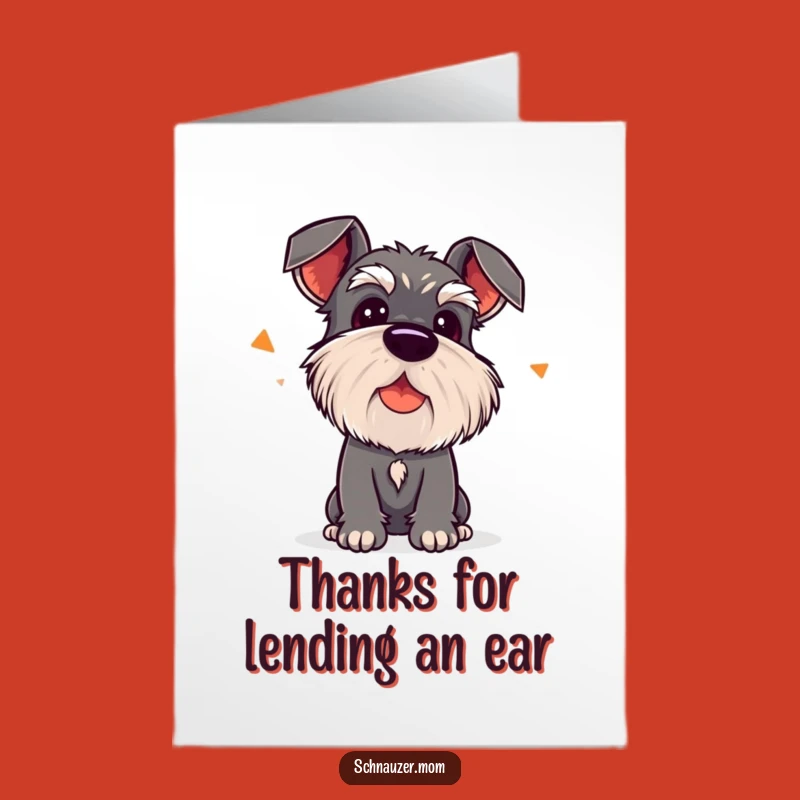 Free Printable Thank You Card: Attentive Schnauzer, Funny Doggy Thanks, Sweet Downloadable Note