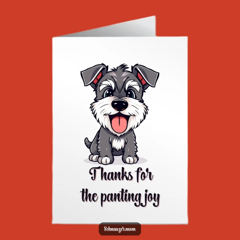 Free Printable Thank You Card: Grateful Schnauzer Dog, Cheerful Downloadable Greeting for Thanks