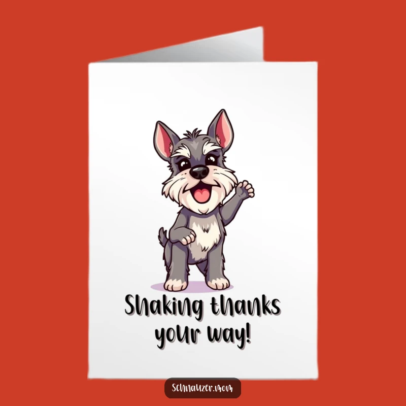 Free Printable Thank You Card: Shaking Schnauzer Lady for a Cheerful Download