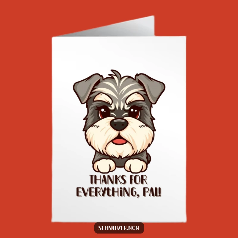 Free Printable Thank You Card: Thoughtful Schnauzer - Grateful Doggy Downloadable!