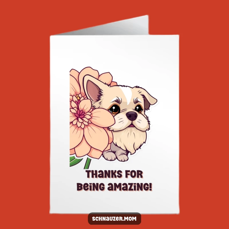 Free Printable Thank You Card: Beardy Dog's Floral Thanks - Funny Downloadable