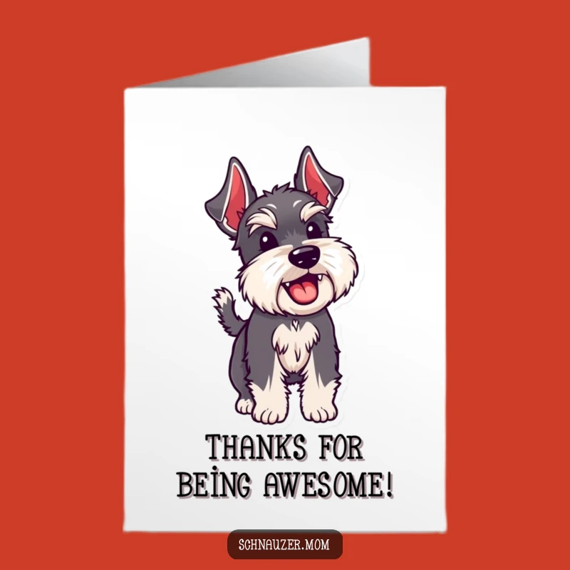 Free Printable Schnauzer Thank You Card: Grateful Wagging Tail, DIY Appreciation Gift