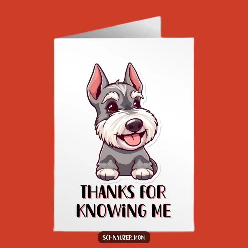 Free Printable Schnauzer Thank You Card: Happy Glance Dog Downloadable