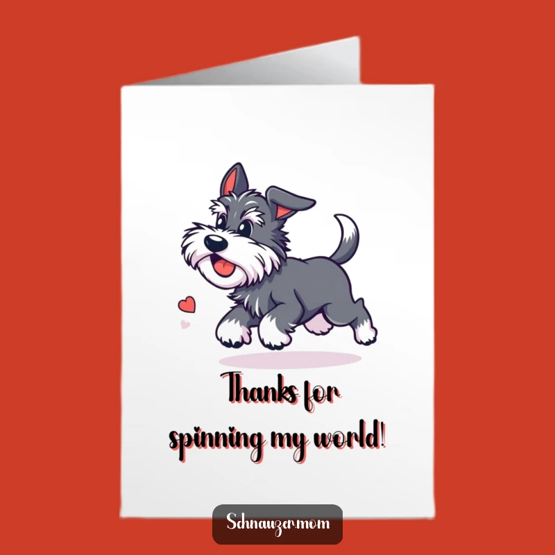 Free Printable Thank You Card: Dizzy Kawaii Schnauzer Gratitude Spin