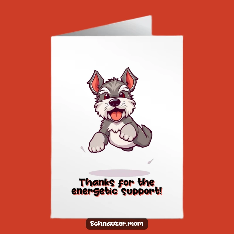 Free Printable Thank You Card: Energetic Kawaii Schnauzer Leap Downloadable Gift