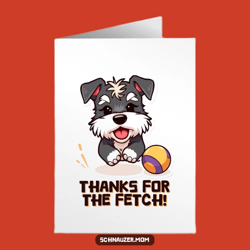Free Printable Schnauzer Thank You Card: Winking Dog Expressing Gratitude Downloadable