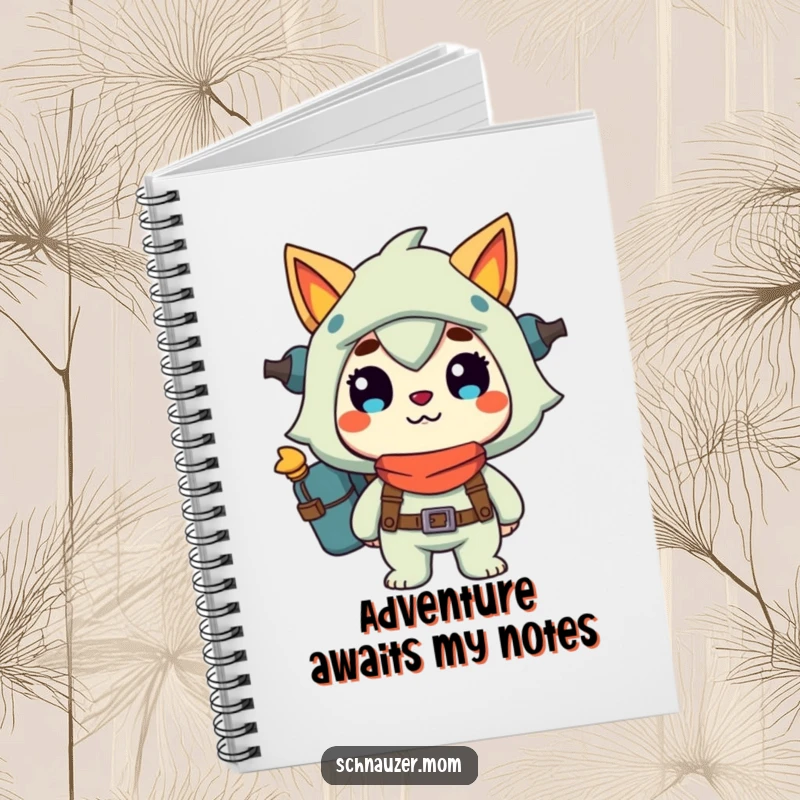 Funny Notebook: Features a character ready for adventure with a happy grin, perfect for note-taking and travel plans, a humorous and practical funny gift.