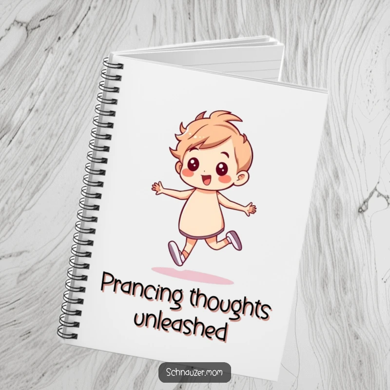 Funny Notebook: Features a character prancing with a confident, energetic gait, perfect for note-taking and creative ideas, a humorous and practical funny gift.